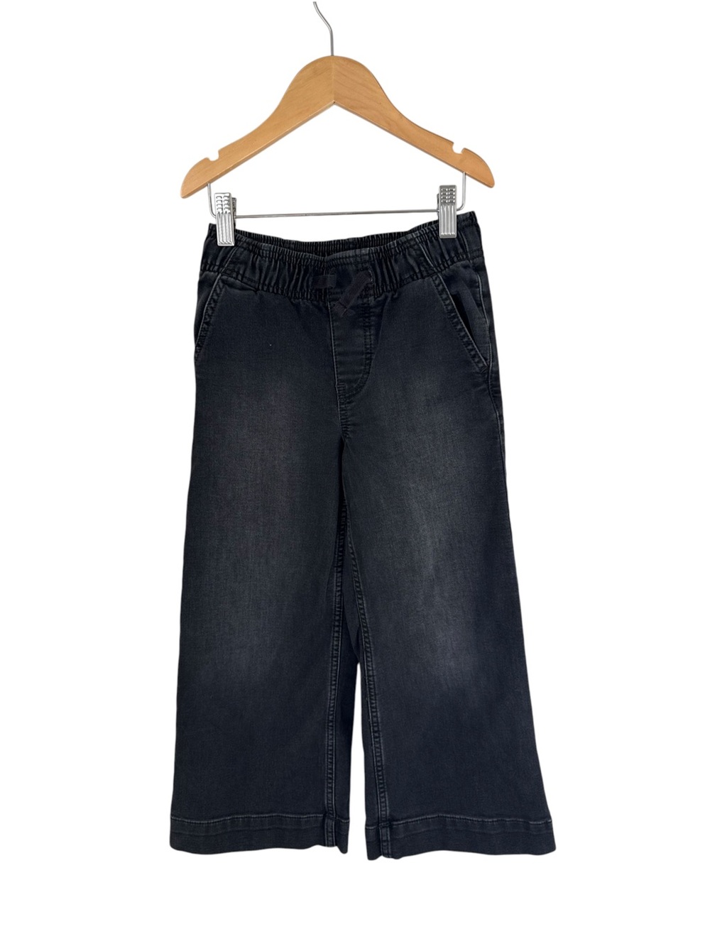 Kids Black Easy Wide Leg Pull-On Jeans Small